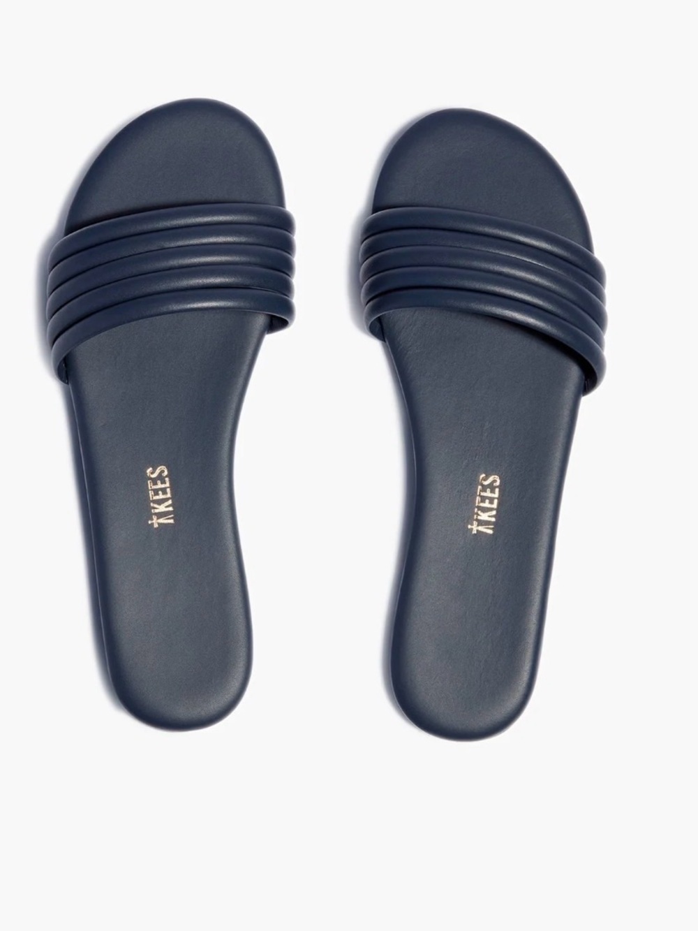 TKEES Serena slides in Iris (Navy Padded Multi-Band Slide) - currently sold out!